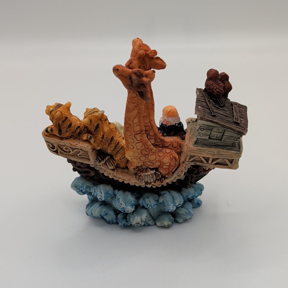 Noah's Ark Resin Figurine Miniature Religious Decor Animals Giraffes Elephants - Picture 3 of 8